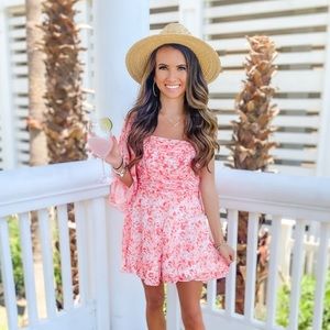 Pink one shoulder romper